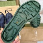 Gucci Unisex GG Sandal Double G Transparent Emerald Green Rubber Flat - Image 7