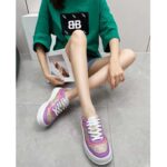 Gucci Unisex GG Sneaker Pink Purple Beige Supreme Canvas Grey Perforated Leather - Image 16