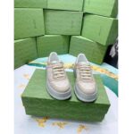 Gucci Unisex GG Sneaker White Beige Supreme Canvas Grey Perforated Leather - Image 7