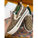 Gucci Unisex GG Tennis 1977 Slip On Sneaker Beige Ebony GG Supreme Canvas – Image 5
