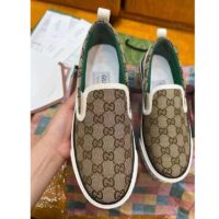 Gucci Unisex GG Tennis 1977 Slip On Sneaker Beige Ebony GG Supreme Canvas (5)