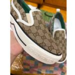 Gucci Unisex GG Tennis 1977 Slip On Sneaker Beige Ebony GG Supreme Canvas – Image 7