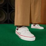 Gucci Unisex GG Tennis 1977 Sneaker White Leather Rubber Sole Velcro Closure Flat – Image 12