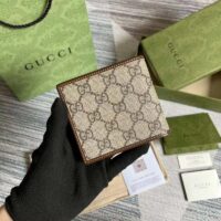 Gucci Unisex GG Wallet Interlocking G Beige Ebony GG Supreme Fabric (1)