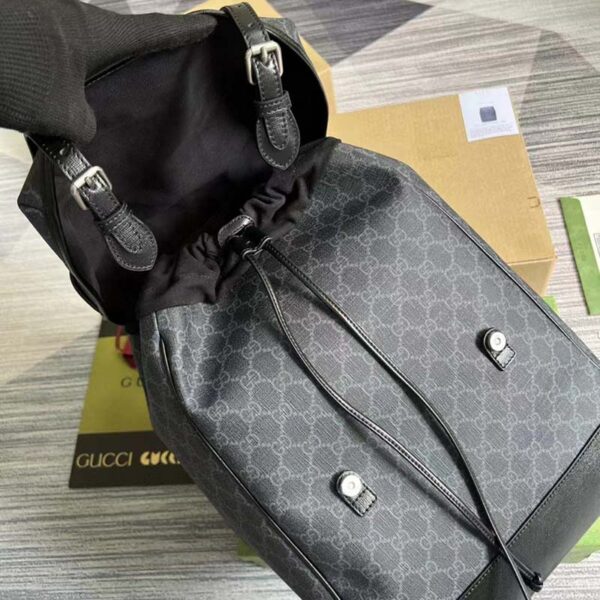 Gucci Unisex Medium Backpack Interlocking G Black GG Supreme Canvas (1)