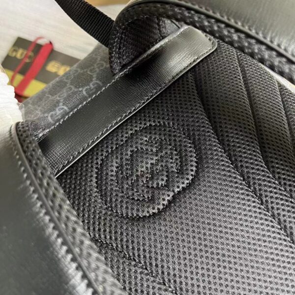 Gucci Unisex Medium Backpack Interlocking G Black GG Supreme Canvas (2)