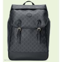 Gucci Unisex Medium Backpack Interlocking G Black GG Supreme Canvas
