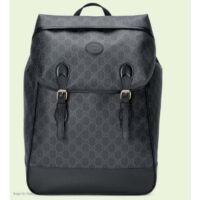 Gucci Unisex Medium Backpack Interlocking G Black GG Supreme Canvas (5)