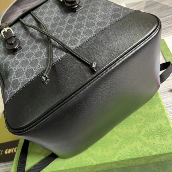 Gucci Unisex Medium Backpack Interlocking G Black GG Supreme Canvas (8)