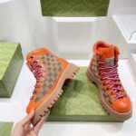 Gucci Unisex North Face x Gucci Boot Beige Ebony GG Supreme Canvas Low Heel - Image 9