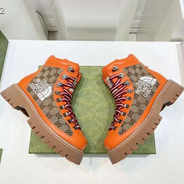 Gucci Unisex North Face x Gucci Boot Beige Ebony GG Supreme Canvas Low Heel (14)
