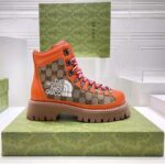 Gucci Unisex North Face x Gucci Boot Beige Ebony GG Supreme Canvas Low Heel - Image 10