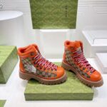 Gucci Unisex North Face x Gucci Boot Beige Ebony GG Supreme Canvas Low Heel - Image 3