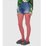 Gucci Unisex Platform Slide Sandal Dark Blue Ivory Eco Washed Organic GG Jacquard Denim – Bild 8