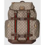 Gucci Unisex Skateboard Backpack Web Beige Ebony GG Supreme Canvas