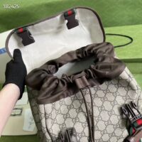 Gucci Unisex Skateboard Backpack Web Beige Ebony GG Supreme Canvas (4)