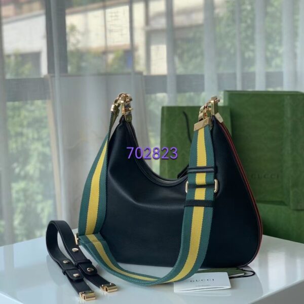 Gucci Women Attache Large Shoulder Bag Black Leather (1)