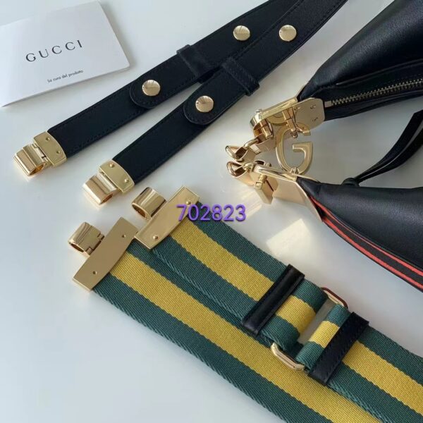 Gucci Women Attache Large Shoulder Bag Black Leather (10)