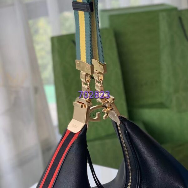 Gucci Women Attache Large Shoulder Bag Black Leather (7)