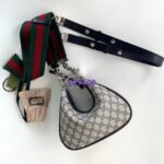 Gucci Women Attache Small Shoulder Bag Beige Blue GG Supreme Canvas - Bild 2