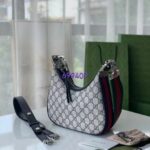 Gucci Women Attache Small Shoulder Bag Beige Blue GG Supreme Canvas - Bild 6