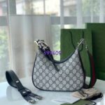 Gucci Women Attache Small Shoulder Bag Beige Blue GG Supreme Canvas - Bild 5