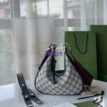 Gucci Women Attache Small Shoulder Bag Beige Blue GG Supreme Canvas - Bild 4