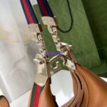 Gucci Women Attache Small Shoulder Bag Oatmeal Leather Orange Black Web - Bild 9