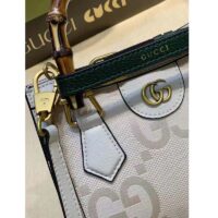 Gucci Women Diana Jumbo GG Mini Tote Bag Off-White Ivory Jumbo Canvas (6)