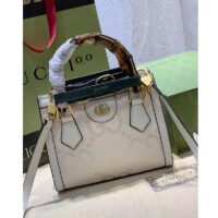 Gucci Women Diana Jumbo GG Mini Tote Bag Off-White Ivory Jumbo Canvas (6)