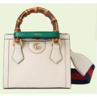 Gucci Women Diana Jumbo GG Mini Tote Bag Off-White Ivory Jumbo Canvas (6)