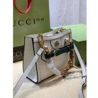 Gucci Women Diana Jumbo GG Mini Tote Bag Off-White Ivory Jumbo Canvas (6)