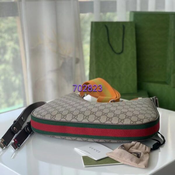 Gucci Women GG Attache Large Shoulder Bag Beige Ebony GG Supreme Canvas (1)