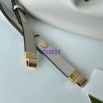 Gucci Women GG Attache Large Shoulder Bag White Leather Green Yellow Web - Image 8