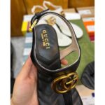 Gucci Women GG Double G Sandal Black Leather Sole Double G 5 Cm Heel - immagine 6