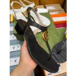 Gucci Women GG Double G Sandal Black Leather Sole Double G 5 Cm Heel - immagine 3