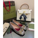 Gucci Women GG Lovelight Crystal Ballet Flat Horsebit Multicolor Crystal Leather - Imagen 2