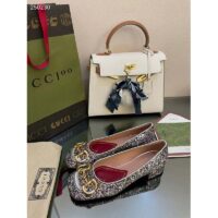 Gucci Women GG Lovelight Crystal Ballet Flat Horsebit Multicolor Crystal Leather (7)