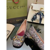 Gucci Women GG Lovelight Crystal Ballet Flat Horsebit Multicolor Crystal Leather (7)