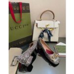 Gucci Women GG Lovelight Crystal Ballet Flat Horsebit Multicolor Crystal Leather - Imagen 8