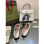 Gucci Women GG Lovelight Crystal Ballet Flat Horsebit White Leather Crystals - Bild 10