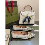 Gucci Women GG Lovelight Crystal Ballet Flat Horsebit White Leather Crystals - Bild 3