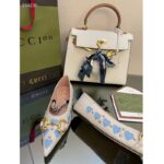 Gucci Women GG Lovelight Crystal Ballet Flat Horsebit White Leather Crystals - Bild 8