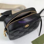 Gucci Women GG Matelassé Leather Shoulder Bag Black Double G - Image 7