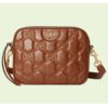 Gucci Women GG Matelassé Leather Shoulder Bag Light Brown Double G