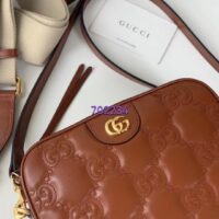 Gucci Women GG Matelassé Leather Shoulder Bag Light Brown Double G (2)