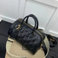 Gucci Women GG Matelassé Leather Top Handle Bag Black Matelassé Leather Double G (4)