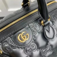 Gucci Women GG Matelassé Leather Top Handle Bag Black Matelassé Leather Double G (4)