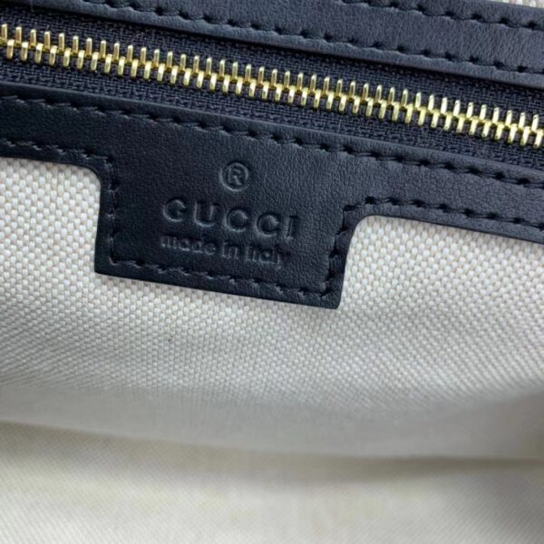Gucci Women GG Matelassé Leather Top Handle Bag Black Matelassé Leather Double G (9)