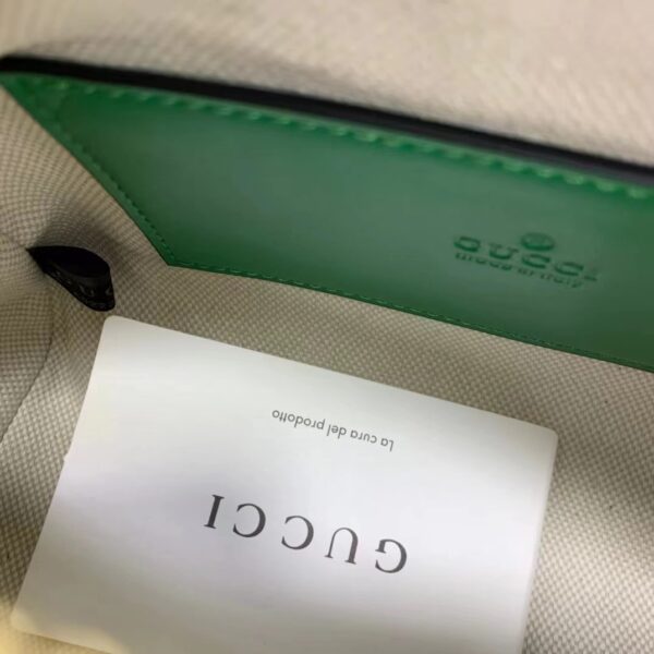 Gucci Women GG Matelassé Leather Top Handle Bag Bright Green Double G (5)